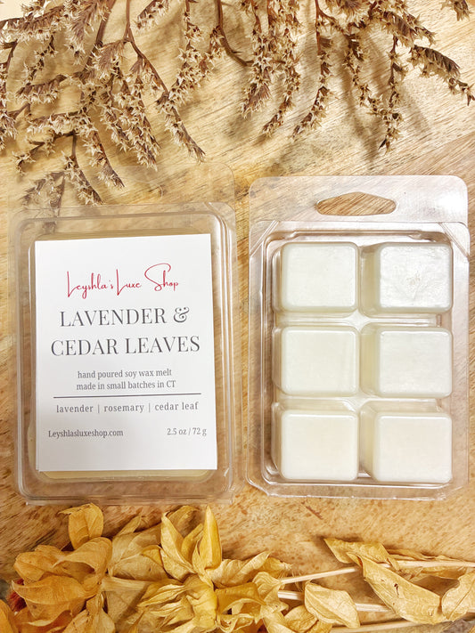 LAVENDER + CEDAR LEAVES WAX MELT